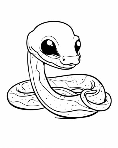 simple snake coloring page