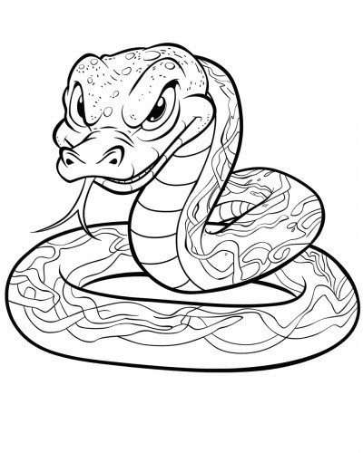 scary snake coloring page