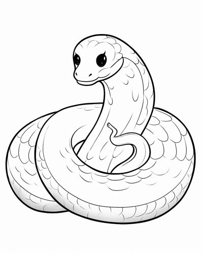 coiled snake coloring page