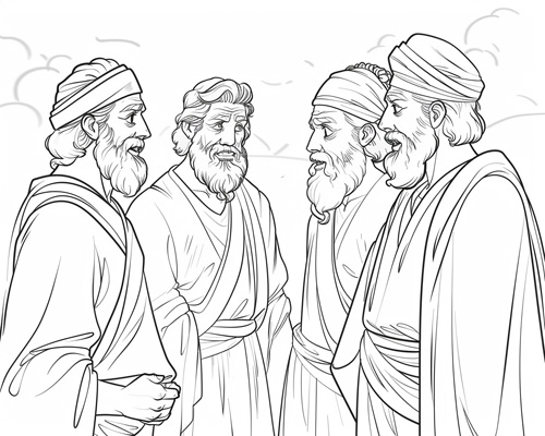 Joseph forgives his brother coloring page