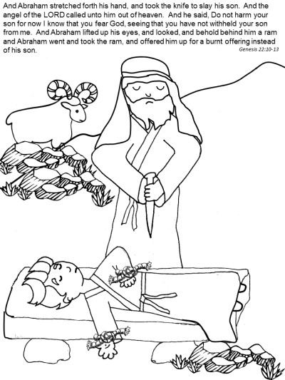 Abraham and Isaac coloring page of KJV Genesis 22