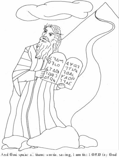 Moses and the Ten Commandments coloring page