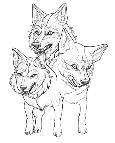 cerberus coloring page