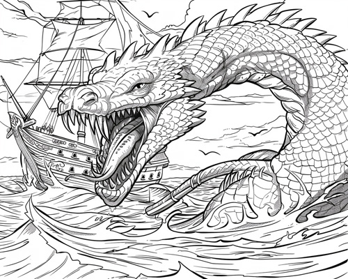 Søslange coloring page