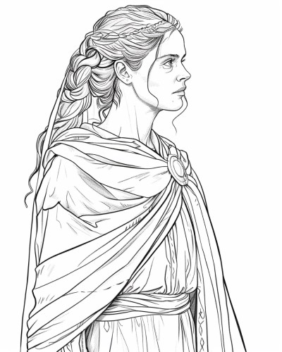 Viking princess coloring page