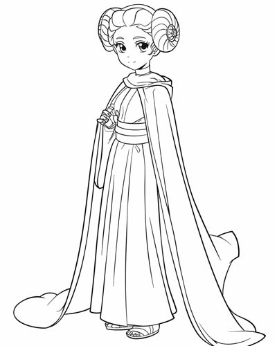 Princess Leia coloring page