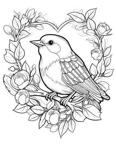 Valentine's Day heart animal coloring pages