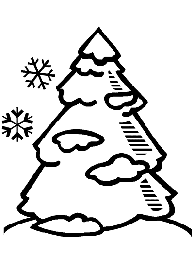 winter tree coloring page